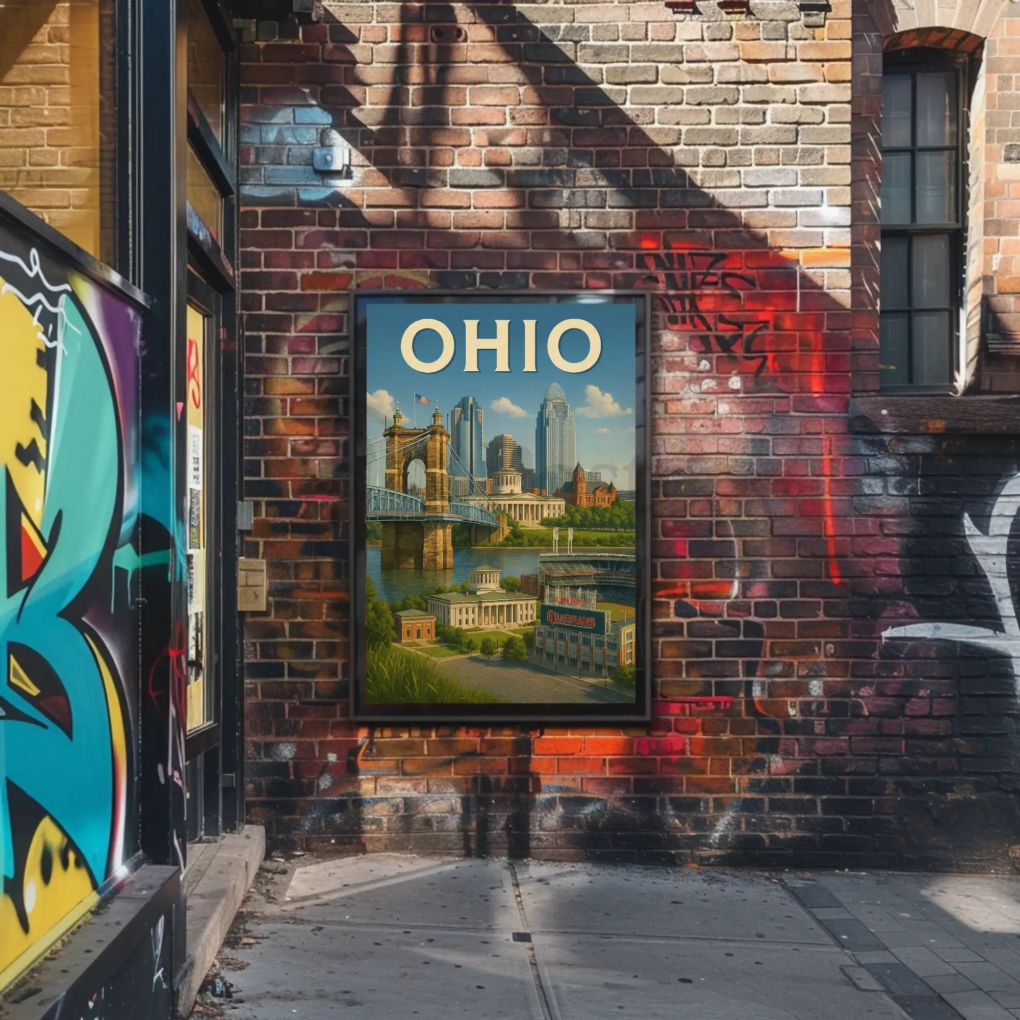 Ohio Landmarks Vintage Travel Poster PosterGoat