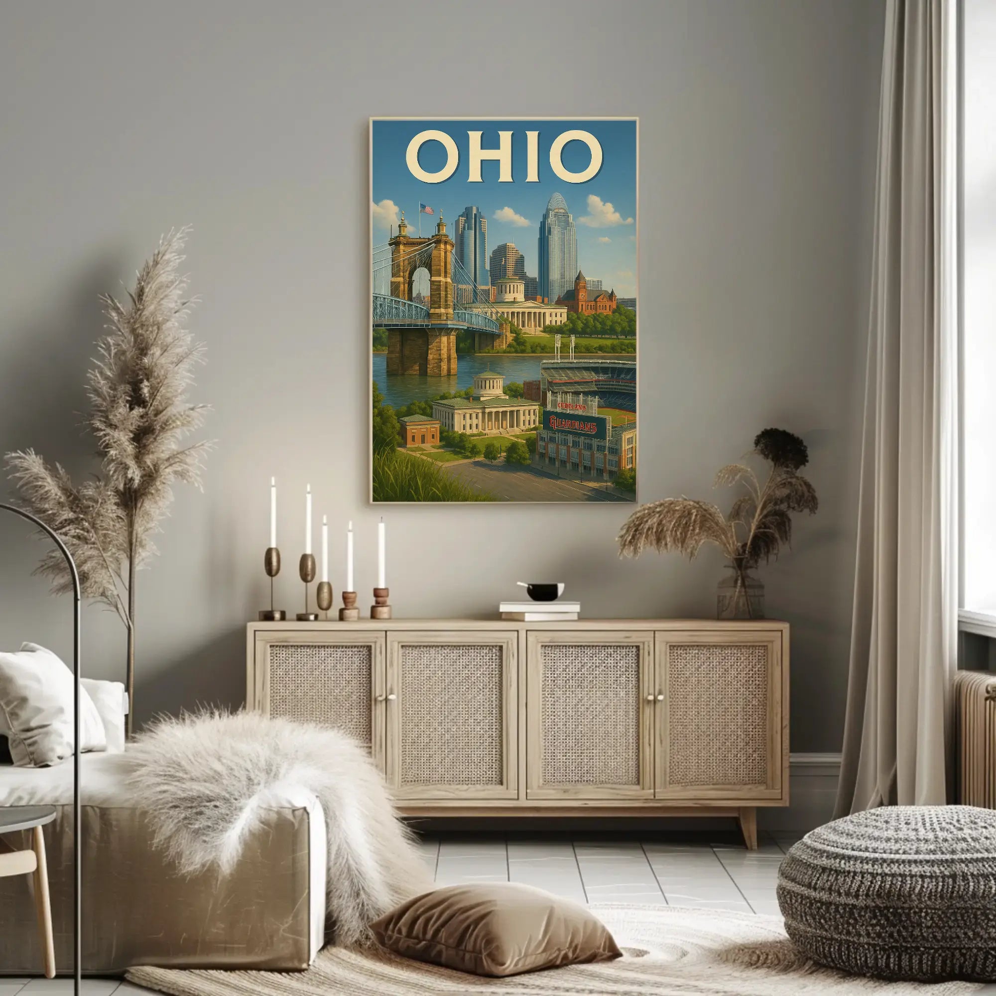 Ohio Landmarks Vintage Travel Poster PosterGoat