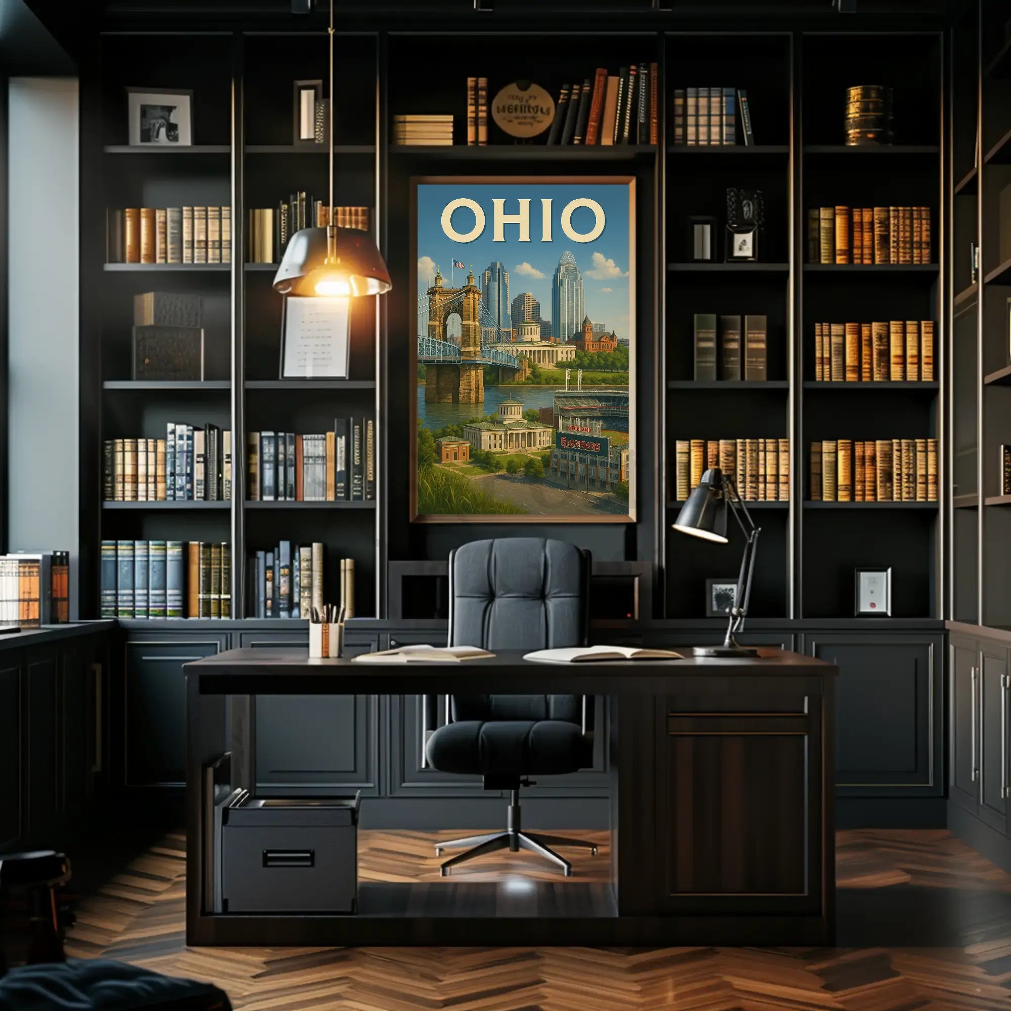 Ohio Landmarks Vintage Travel Poster PosterGoat