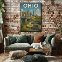 Ohio Landmarks Vintage Travel Poster PosterGoat
