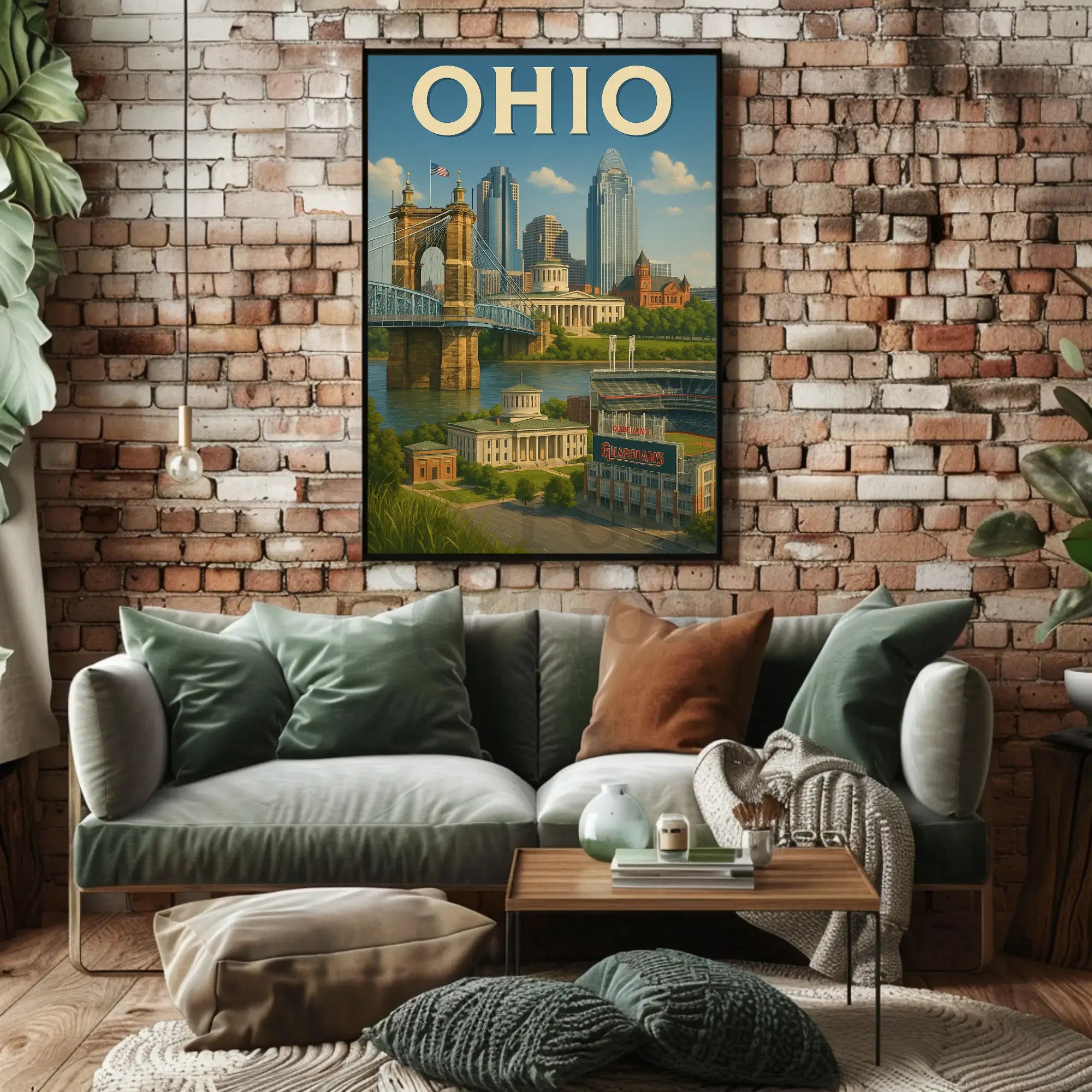 Ohio Landmarks Vintage Travel Poster PosterGoat