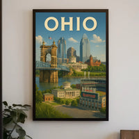 Ohio Landmarks Vintage Travel Poster PosterGoat
