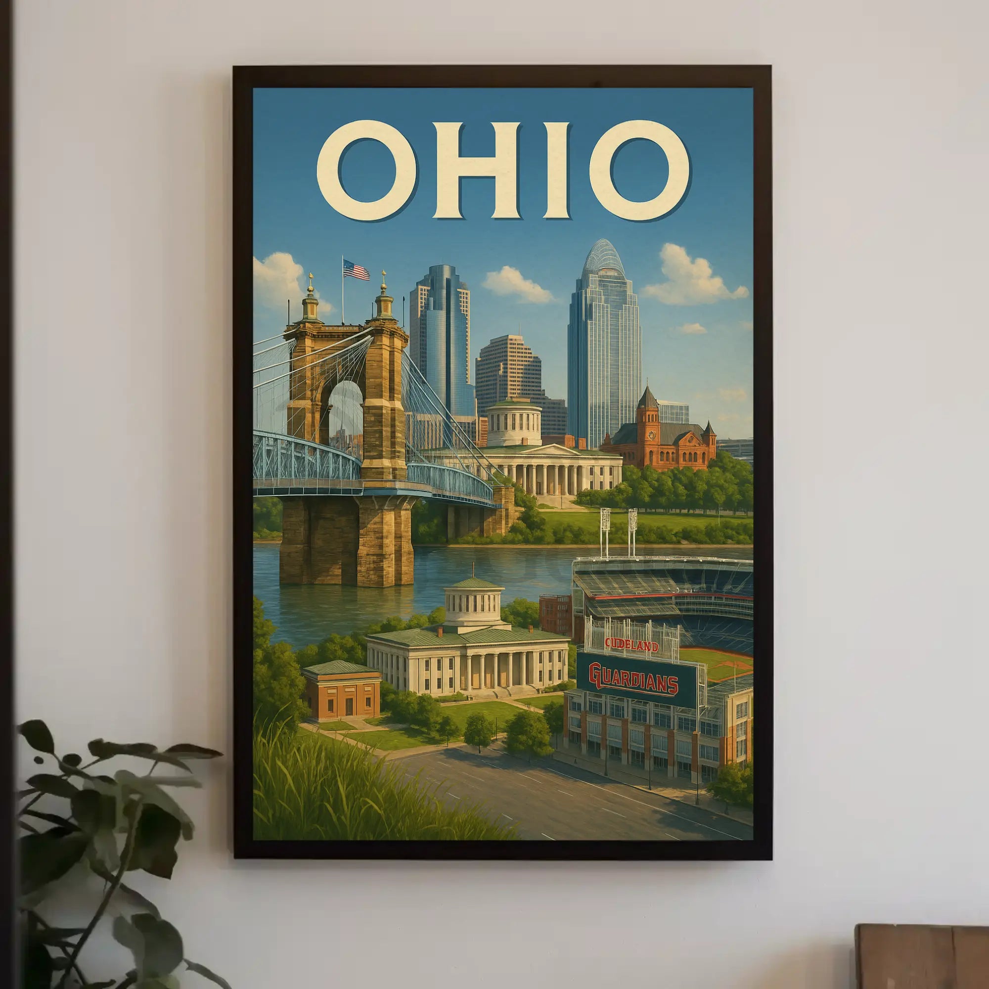 Ohio Landmarks Vintage Travel Poster PosterGoat