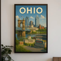 Ohio Landmarks Vintage Travel Poster PosterGoat