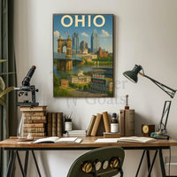 Ohio Landmarks Vintage Travel Poster PosterGoat