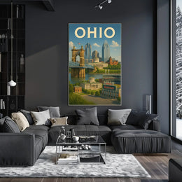 Ohio Landmarks Vintage Travel Poster PosterGoat