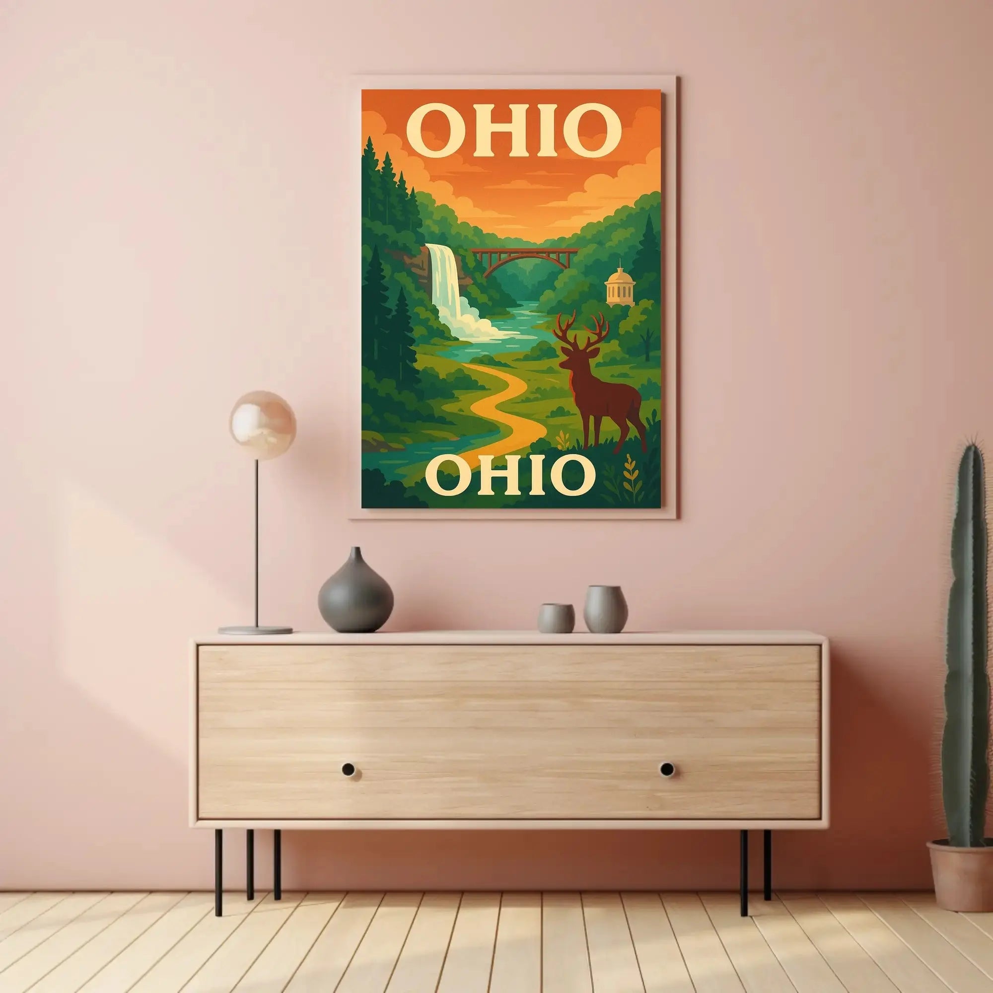 Ohio Scenic Escape Vintage Travel Poster PosterGoat