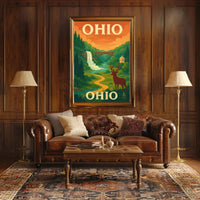 Ohio Scenic Escape Vintage Travel Poster PosterGoat