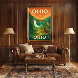 Ohio Scenic Escape Vintage Travel Poster PosterGoat