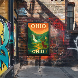 Ohio Scenic Escape Vintage Travel Poster PosterGoat