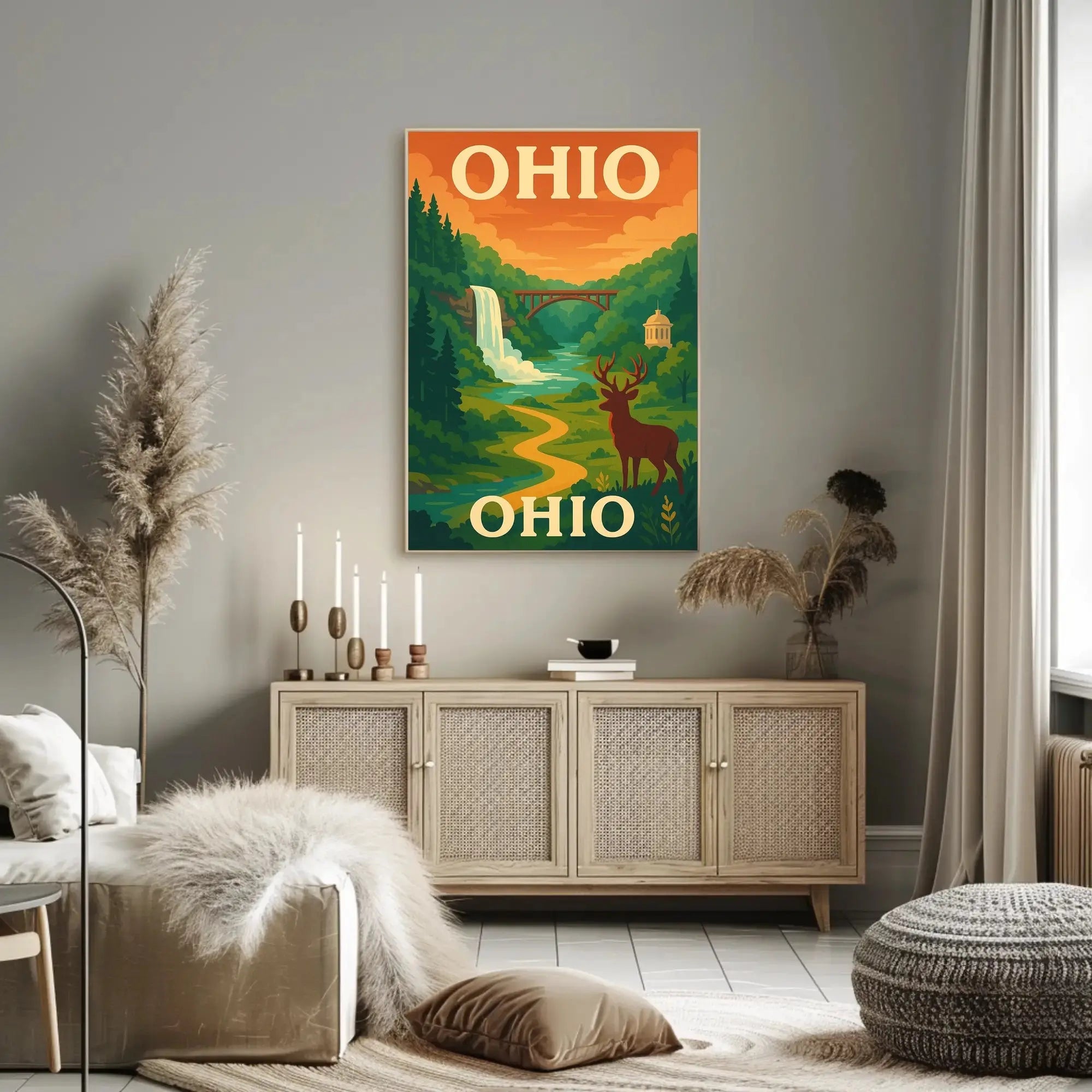 Ohio Scenic Escape Vintage Travel Poster PosterGoat