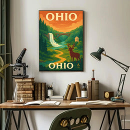 Ohio Scenic Escape Vintage Travel Poster PosterGoat