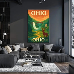 Ohio Scenic Escape Vintage Travel Poster PosterGoat