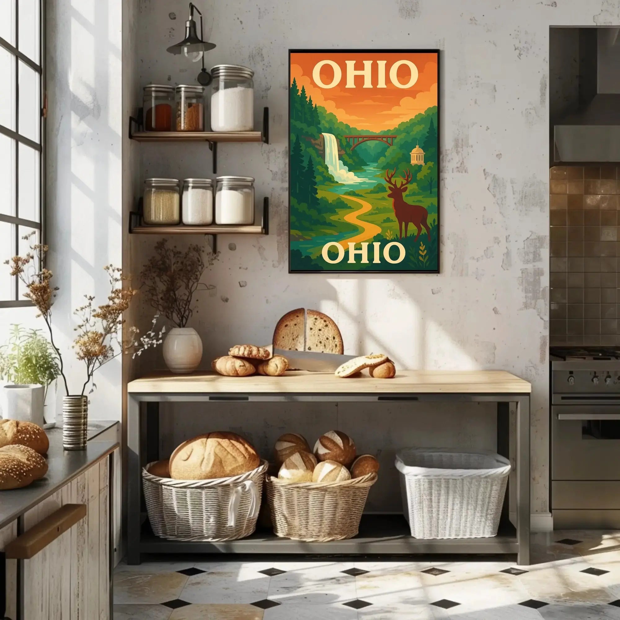 Ohio Scenic Escape Vintage Travel Poster PosterGoat