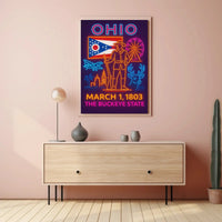 Ohio Statehood Celebration: Neon Heritage Cultural or Heritage Poster PosterGoat