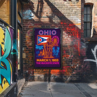 Ohio Statehood Celebration: Neon Heritage Cultural or Heritage Poster PosterGoat