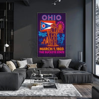 Ohio Statehood Celebration: Neon Heritage Cultural or Heritage Poster PosterGoat