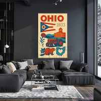 Ohio Vintage Pride Art Print - Cultural or Heritage Poster PosterGoat
