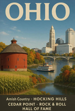 Ohio's Iconic Sites Vintage Travel Poster PosterGoat