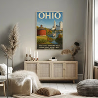 Ohio's Iconic Sites Vintage Travel Poster PosterGoat