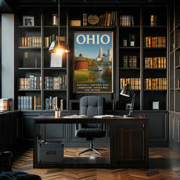 Ohio's Iconic Sites Vintage Travel Poster PosterGoat