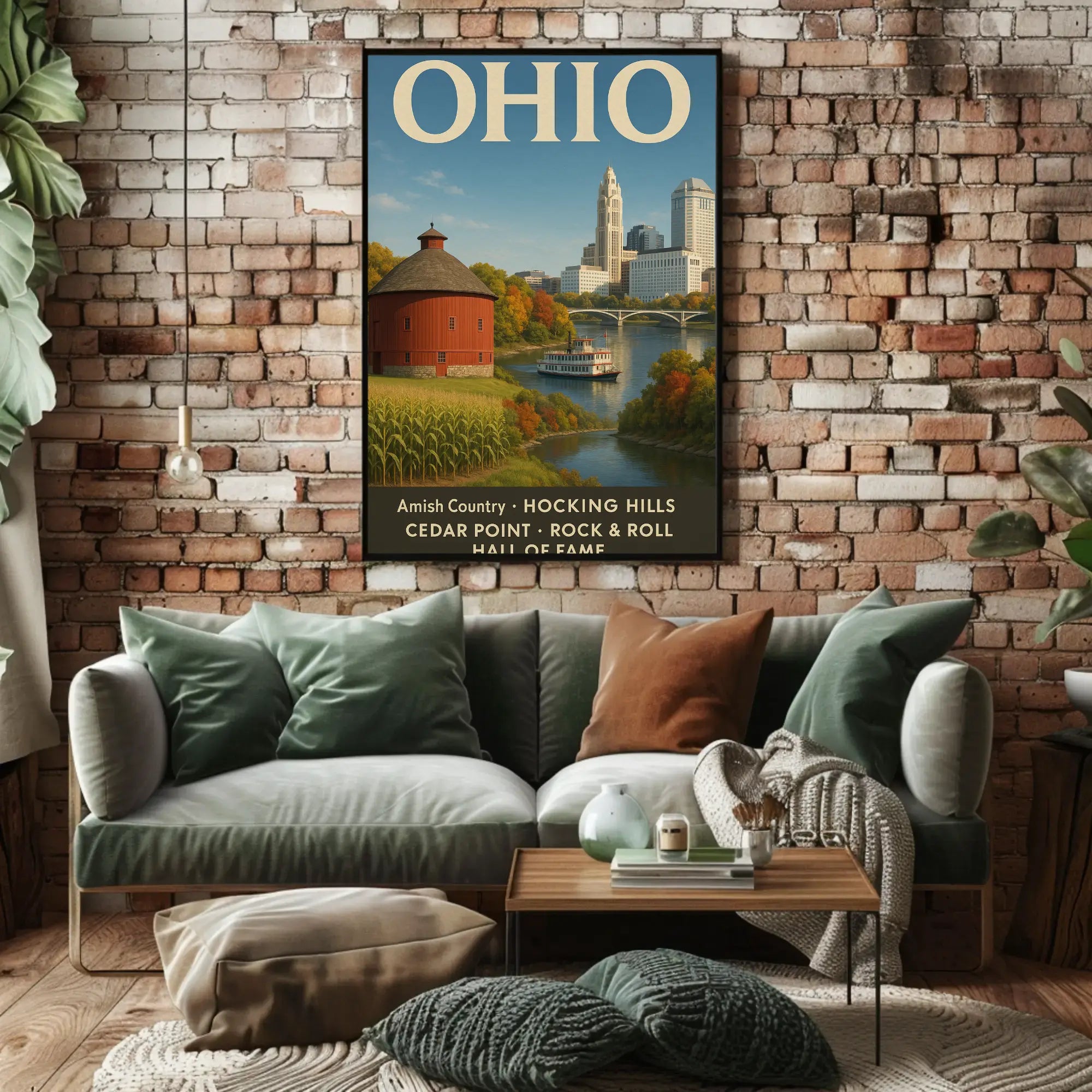 Ohio's Iconic Sites Vintage Travel Poster PosterGoat