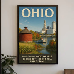 Ohio's Iconic Sites Vintage Travel Poster PosterGoat