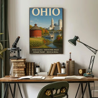 Ohio's Iconic Sites Vintage Travel Poster PosterGoat