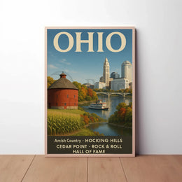 Ohio's Iconic Sites Vintage Travel Poster PosterGoat