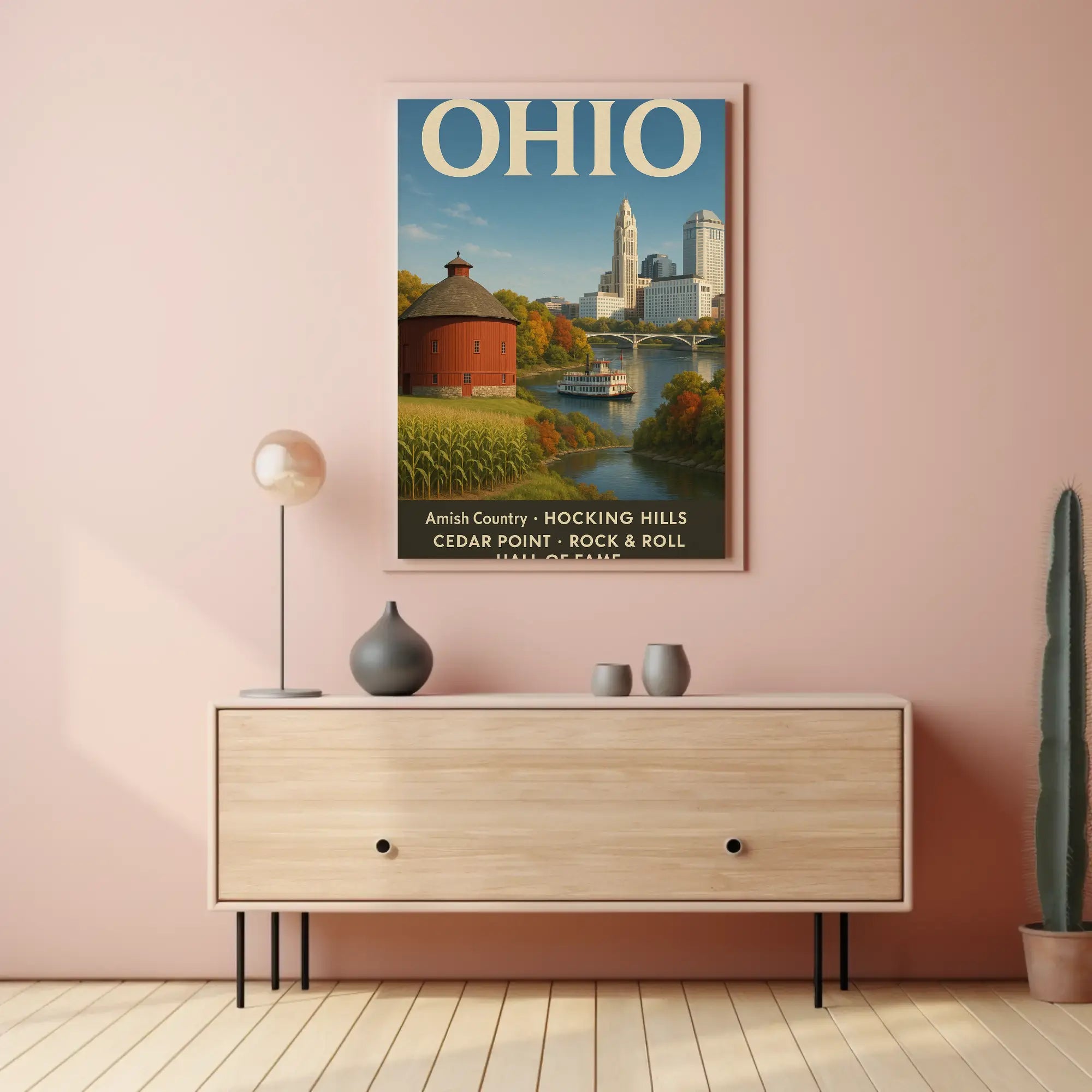 Ohio's Iconic Sites Vintage Travel Poster PosterGoat
