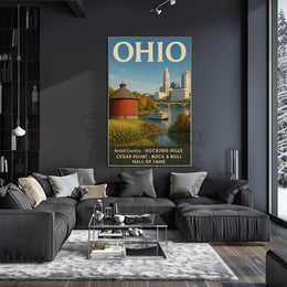 Ohio's Iconic Sites Vintage Travel Poster PosterGoat