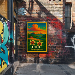 Ohio's Natural Beauty Illustrated Travel Poster PosterGoat