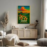 Ohio's Natural Beauty Illustrated Travel Poster PosterGoat