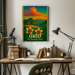 Ohio's Natural Beauty Illustrated Travel Poster PosterGoat