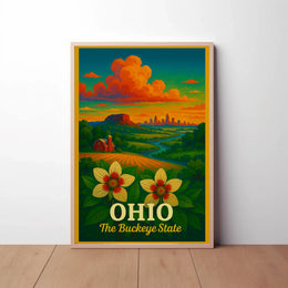 Ohio's Natural Beauty Illustrated Travel Poster PosterGoat