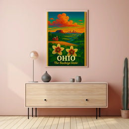 Ohio's Natural Beauty Illustrated Travel Poster PosterGoat