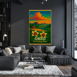 Ohio's Natural Beauty Illustrated Travel Poster PosterGoat