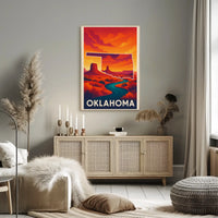 Oklahoma Adventure Sunrise Travel Poster PosterGoat