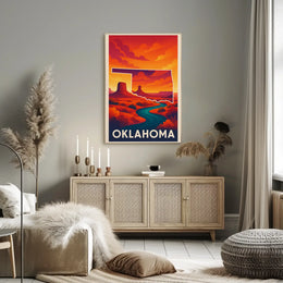 Oklahoma Adventure Sunrise Travel Poster PosterGoat