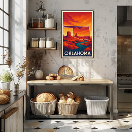Oklahoma Adventure Sunrise Travel Poster PosterGoat