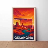 Oklahoma Adventure Sunrise Travel Poster PosterGoat