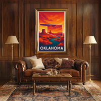 Oklahoma Adventure Sunrise Travel Poster PosterGoat