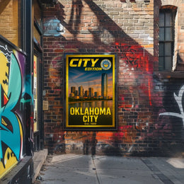 Oklahoma City Skyline Nostalgia Cultural or Heritage Poster PosterGoat