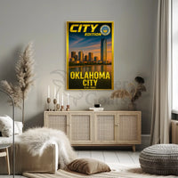 Oklahoma City Skyline Nostalgia Cultural or Heritage Poster PosterGoat