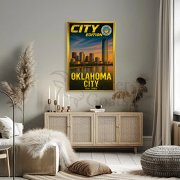 Oklahoma City Skyline Nostalgia Cultural or Heritage Poster PosterGoat