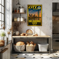 Oklahoma City Skyline Nostalgia Cultural or Heritage Poster PosterGoat