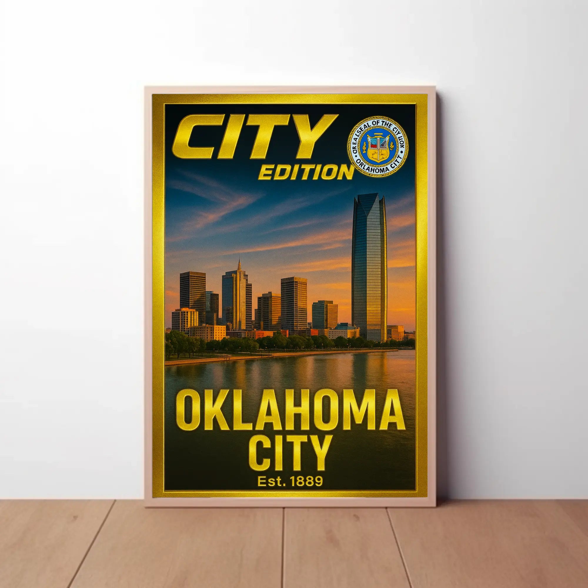 Oklahoma City Skyline Nostalgia Cultural or Heritage Poster PosterGoat