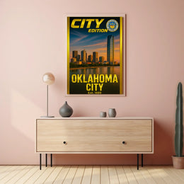 Oklahoma City Skyline Nostalgia Cultural or Heritage Poster PosterGoat