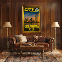 Oklahoma City Skyline Nostalgia Cultural or Heritage Poster PosterGoat