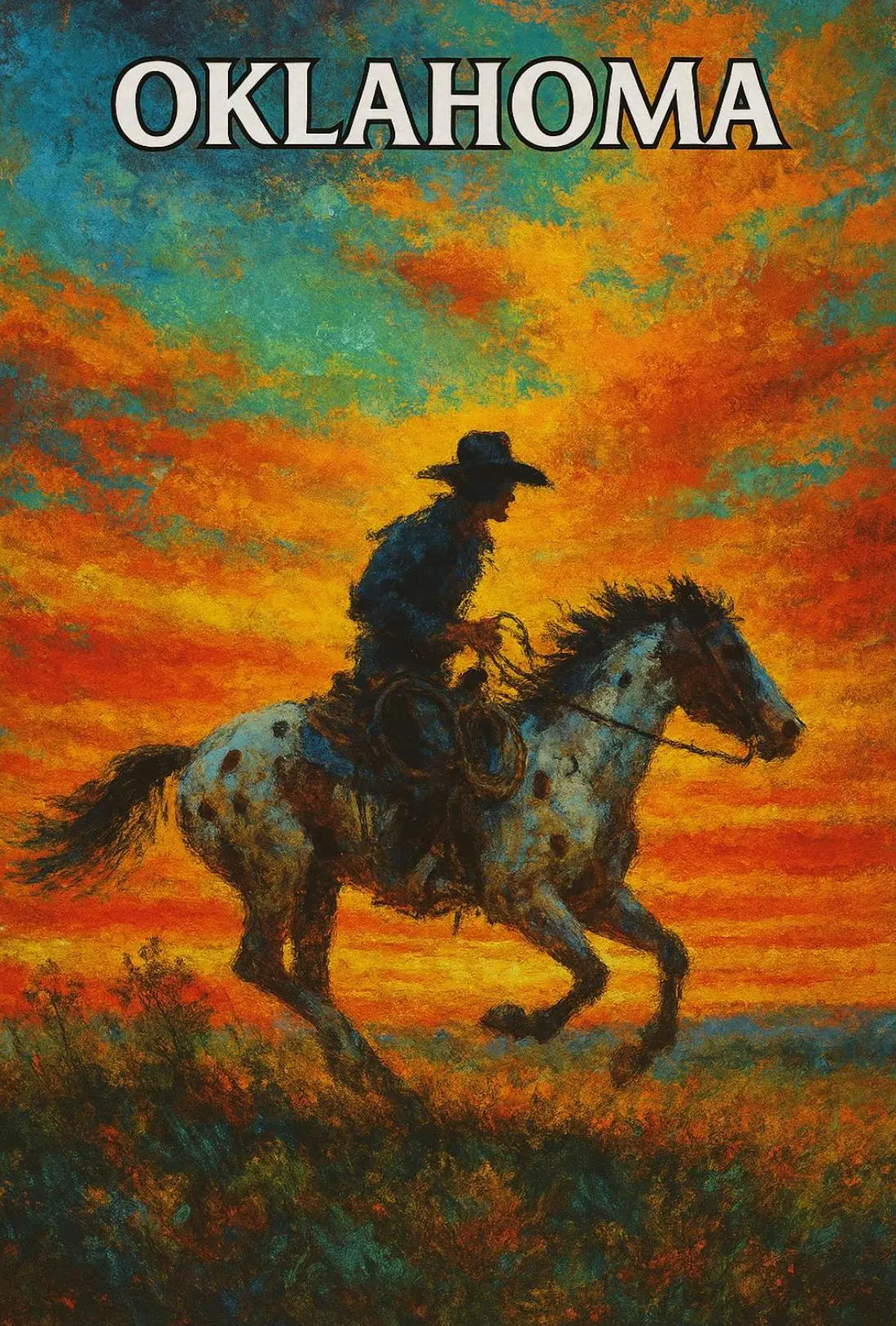Oklahoma Cowboy Western Adventure Heritage Poster PosterGoat
